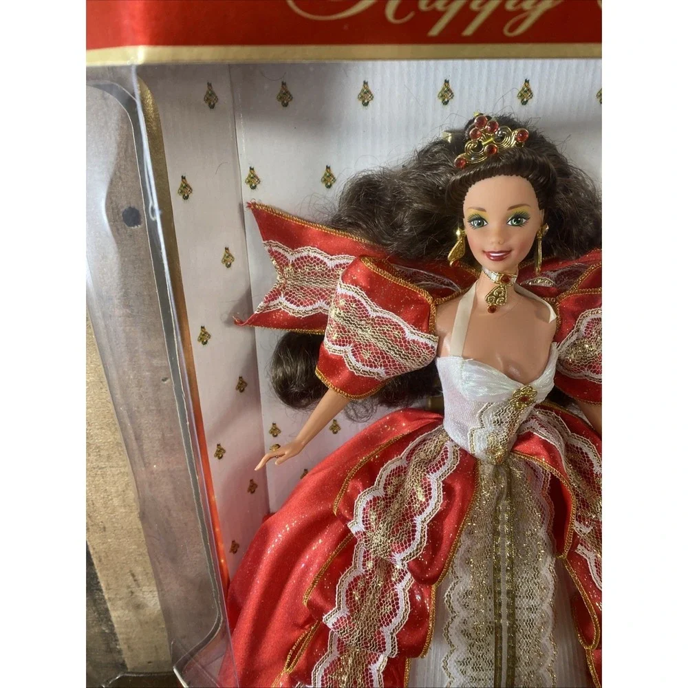 Vintage 1997 Happy Holidays Barbie & Matching Ornament 10th Anniv NIB Damage Box
